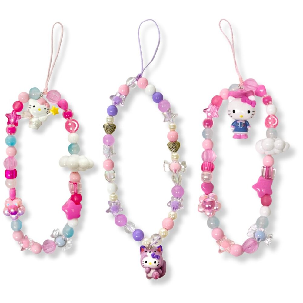 Hello Kitty Phone Strap Charms Set